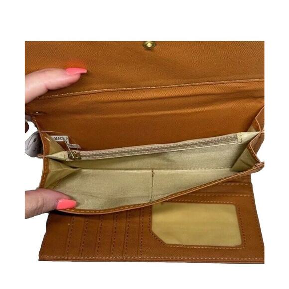 AR New York Women’s Brown Floral Print Wallet Faux Leather NWT NEW Colorful $60 - Picture 7 of 9